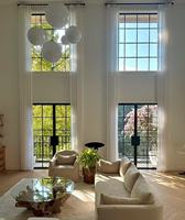 Ventana Francesa de Aluminio Insonorizada con Rejillas de Vidrio Internas, Diseño Moderno para Hoteles y Villas, Certificada por CE ISO9001