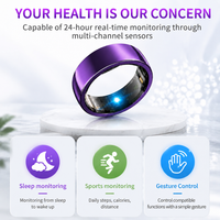 Anillo Inteligente de Salud, Resistente al Agua, Monitor de Ritmo Cardíaco, Monitor de Sueño, Control por Gestos con IA, Aplicación, Contador de Calorías, Modos Deportivos, Dispositivos Portátiles de Acero
