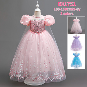 Vestido de Princesa para Niñas, Vestido de Lujo con Cuello Redondo para el Verano, Halloween, Elsa, Frozen - Product Image 5