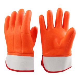 Gants de sécurité d'hiver personnalisables en gros, directement de l'usine, avec doublure en coton enduit de PVC, résistance aux basses températures - Product Image 1