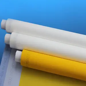 Yüksek kaliteli beyaz sarı düz örgü 7t-165t % 100% Polyester ipek serigrafi baskı elek bezi serigrafi için