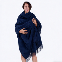 Selendang Rajut Wol Merino Premium TAIFU dengan Rumbai Panjang yang Elegan untuk Pertunjukan Piano dan Pertunjukan Budaya