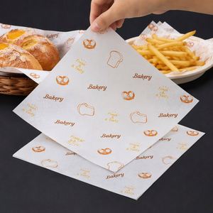 Custom Printed Bakery Fresh Tasty Greaseproof Bread Pretzel 2026 <b>Paper</b> Wrap Sheet with Logo - Product Image 1