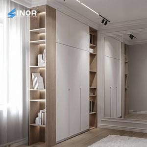Armario de Madera Maciza de Roble Blanco de Lujo, Armario de Almacenamiento de Doble Puerta con Estantes, Estilo Moderno para Dormitorio Principal - Product Image 2