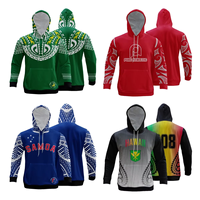 Sweat-shirts à capuche personnalisés avec logo polynésien SAMOA AU Aborigène Rugby pour hommes, sweat-shirts et pulls en polyester, pulls de sport surdimensionnés