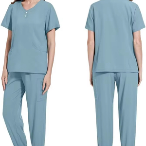 ชุดสูทแพทย์ผู้ชาย แขนสั้น คอจีน ทรงปกติ 5 กระเป๋า แบบสวม - Product Image 3