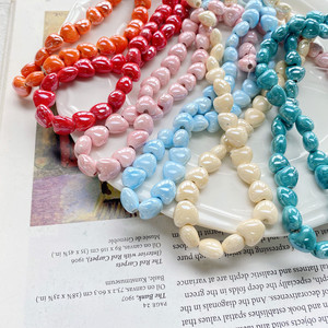 AB — perles colorées en céramique avec cœur, accessoires pour Bracelet et collier, pierres rondes en porcelaine pour la fabrication de bijoux, vente en gros, pièces - Product Image 6