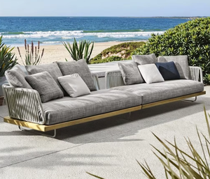 Set Divano da Giardino Premium con Tessuto in Vimini Resistente alle Intemperie <span class=keywords><strong>per</strong></span> Patio, Balcone e Terrazza - Product Image 6