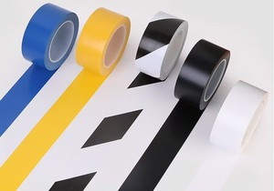 Ruban de signalisation de danger jaune et noir YIHONG, résistant à l'usure, antidérapant, en PVC, pour marquage au sol, ruban de sécurité - Product Image 3