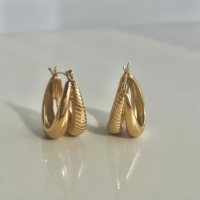 Nouvelles Boucles d'Oreilles Dazan 2027 au Design Unique, en Acier Inoxydable Hypoallergénique Plaqué Or 18 carats, Anti-ternissement, Double Corne Torsadée pour Femme