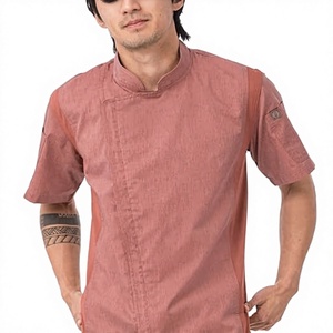 Chaqueta de Chef Unisex de Manga Corta con Cierre de Broches, Tejido de Poliéster/Algodón Transpirable, Uniforme para Restaurante y Bar - Product Image 6