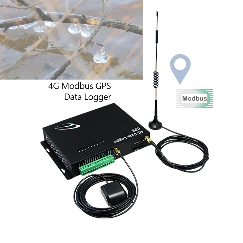 Modbus 4Gモバイルデータロガー、GPS内蔵モニターパイプライン水温GPS追跡システム