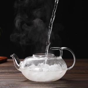 Fatto a mano 400ml/600ml di vetro trasparente bollitore con Design a fiori carino per preparare il tè - Product Image 4