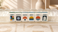 Jeu de Mahjong Américain 160 Tuiles en Acrylique Superposées avec Motifs Floraux Géométriques pour Soirées Jeux