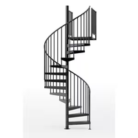 Escalier en colimaçon extérieur noir Ace avec poteaux en aluminium, barres et balustrades