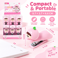 MIAX Agrafeuse Mini Mignonne Pêche en Silicone Souple, Agrafeuse de Bureau Dessin Animé pour l'École, le Bureau, Cadeau pour Enfants