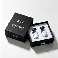 Boîtes à bouteilles en carton rigide avec estampage argenté personnalisé, magnétiques et à tiroir coulissant, avec insert en mousse EVA pour bouteilles en verre de 3 ml à 10 ml