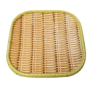 Square Bamboo weaving effect melamine snack plate