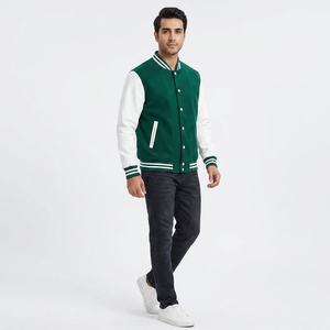 Varsity <b>Leather</b> Jacket With Wool Lining Cotton Filling Breathable Size Printed Varsity Design for Men and Women Jacket For Men - Product Image 1