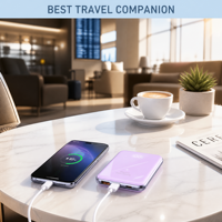 Hochwertige 10000mAh Tragbare Powerbank PD22.5W Schlankes Kleines Design LED-Display mit Schnellladung & 4 Kabeln