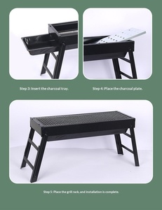 Barbecue portable pliable <span class=keywords><strong>pour</strong></span> l'extérieur, barbecue au charbon <span class=keywords><strong>de</strong></span> bois <span class=keywords><strong>pour</strong></span> usage domestique et commercial - Product Image 6