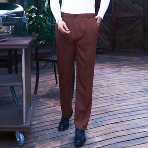 Cardin Royal Trousers Unisex Hotel <b>Work</b> <b>Pants</b> Coffee Solid Color Polyester Breathable Loose Fit All Season Uniforms - Product Image 2
