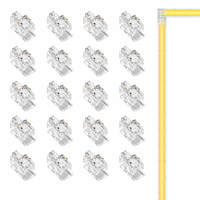Connecteurs de bande LED en forme de L à 2 broches 4mm 5mm 6mm, bornes sans soudure bande-câble pour COB SMD 20-22AWG, profilé en aluminium