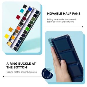 Pintura de Acuarela Sólida con Temática Oceánica, 24 Colores Vibrantes, Fuerte Capa de Difusión, para Artistas, Aficionados al Dibujo, Suministro al por Mayor - Product Image 3