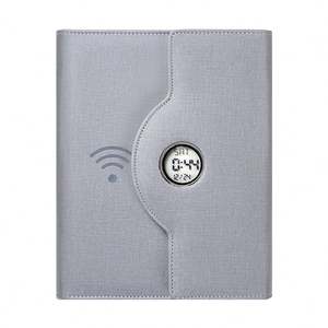 Bloc de Notas Triple con Banco de Energía, Cargador Inalámbrico y USB, Lámpara de Lectura y Reloj Electrónico, Ideal para Regalos - Product Image 1