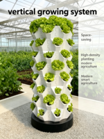 Grand système hydroponique vertical empilable en forme d'ananas avec éclairage LED pour la culture hors-sol en intérieur, pot de culture