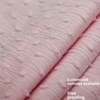En stock Tissu jacquard brodé à pois résistant à l'abrasion printemps/été pour robes d'enfants et de femmes