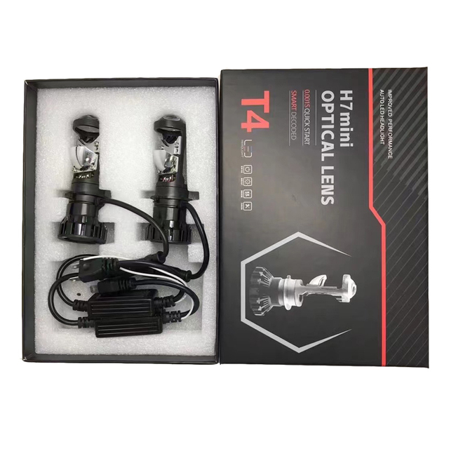 Y6 H4 Mini LED Lens H7 LED 90W High Low Beam Headlight Accessories BI Projector LED H4 H7