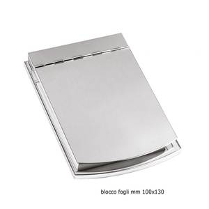Bloc-notes Cassia 114x170 mm avec couverture en métal argenté, bloc-notes promotionnel - Product Image 3