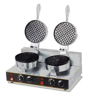 Komersial Mesin Pembuat Wafel Listrik Timer Kontrol Termostat Bakeware Mesin Wafel Sandwich Non-Stick Gelembung Telur Kue Oven