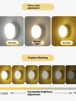 Lámpara de Noche LED de Pared con Tacto Humano, Luz Blanca Cálida, Regulable, Material ABS, Mini, Alimentación por Pilas AAA, Control Táctil