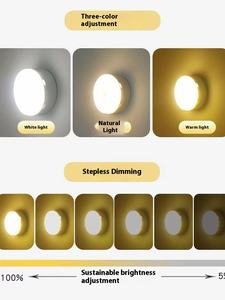โคมไฟ LED สีขาวแบบหรี่แสงได้สำหรับกลางคืนโคมไฟ LED สีขาวแบบสัมผัสสำหรับมนุษย์ทำจากวัสดุ ABS ขนาดเล็ก AAA มีแหล่งจ่ายไฟแบบสัมผัส - Product Image 3