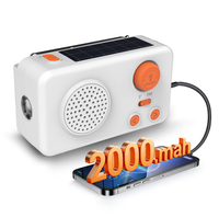 Solarbetriebenes FM-Radio 2000mAh Powerbank mit LED-Taschenlampe Tragbares Notladegerät für Outdoor-Camping