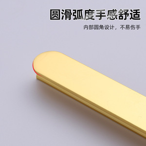 <b>Gold</b>-colored Oval Aluminum Alloy Wardrobe Handles Minimalist Style Durable <b>Cabinet</b> Drawer Pulls - Product Image 4
