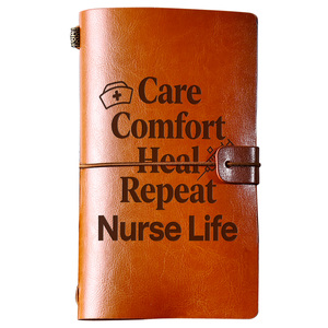 Retro Travel Refillable Journal <b>Notebook</b> Vintage Handmade Leather <b>Lined</b> Journal with Elastic Plastic Inserts for Taking Notes - Product Image 1