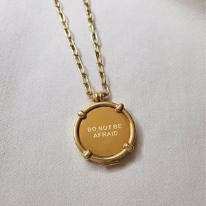 MECYLIFE N'ayez pas <span class=keywords><strong>peur</strong></span> collier en acier inoxydable plaqué or bijoux gravés affirmation - Product Image 2