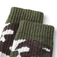 Chaussettes de sport en coton peigné à coussinets épais personnalisés, vertes, camouflage rugby, pour hommes, chaussettes de baseball