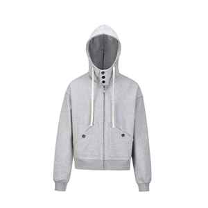 ผู้ผลิต H5548 จำหน่ายส่งเสื้อฮู้ดดี้นินจาแบบมีซับในผ้าเฟรนช์เทอร์รี่ 350 แกรม พร้อมหน้ากาก สีเทา - Product Image 1