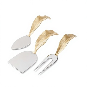 Cheese Knife <b>Set</b> With Copper Handles Stainless Steel Blades Dishwasher Safe For Food Contact - Product Image 1