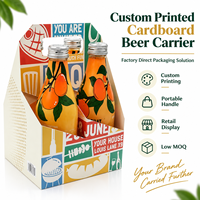 Porte-bière en carton léger personnalisé, combinant une construction pliable, une décoration imprimée et une utilisation pour l'étiquetage privé, idéal pour les packs cadeaux