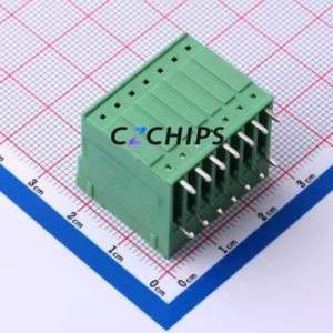 DB2ERH-3.5-2*7P-GN Plug-in Terminal Block Through hole,P=3.5mm Connector Board-to-Board / Socket - Closed 2x7P 3.5mm Green - Product Image 2
