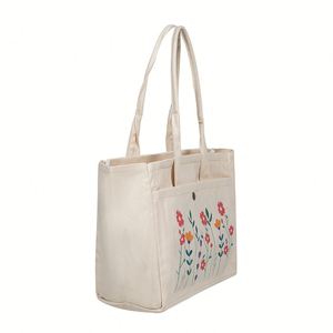 Bolsa de Mano de Lona de Algodón Impresa a Color Personalizable, Asa Suave, de Alta Gama, Ecológica, Estilo Abierto, para Compras - Product Image 2