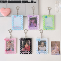 Tempat Kartu Foto Bintang Kpop Desain Khusus Bahan Akrilik PC Baru untuk Gantungan Kunci Plastik