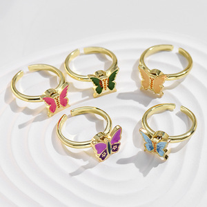 Großhandel Vergoldete Legierungs-Fidget-Spinner-Ringe Kollektion Verstellbare Angstlösende Rotierende Blumen-Stern-Schmetterlings-Ringe für Frauen - Product Image 2