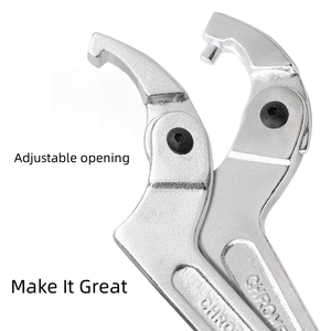 ประแจตะขอเหล็กคาร์บอนแบบปรับได้ตัวชี้วัดแบบมืออาชีพมาตรวัดน้ำ DIY ฝา<span class=keywords><strong>ครอบ</strong></span>เอาออกด้วยตัวเองไม่ลื่น - Product Image 4