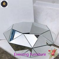 Meubles de table basse miroir en forme de diamant écrasé Offre Spéciale Table centrale miroir